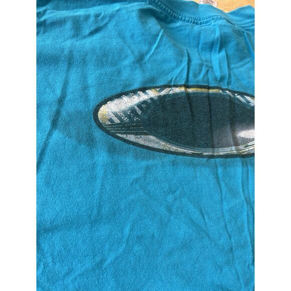 VTG Oakley T-Shirt Mens EYE Design Graphic 90s Blue Geo Design Skater Surfer XL - Picture 12 of 14